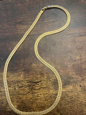 Gold-Tone Herringbone Chain Necklace
